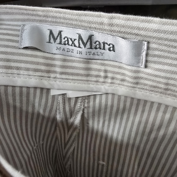 MaxMara Made in Italy Zampino pleated Pin Striped Long Shorts Bermuda Summer - Picture 6 of 8